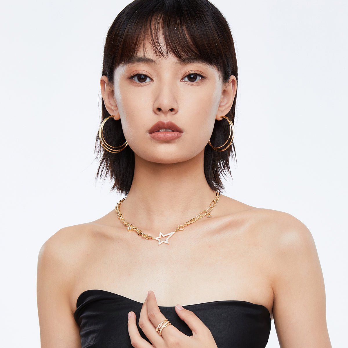 Slinky Seduction Gold Earrings-3