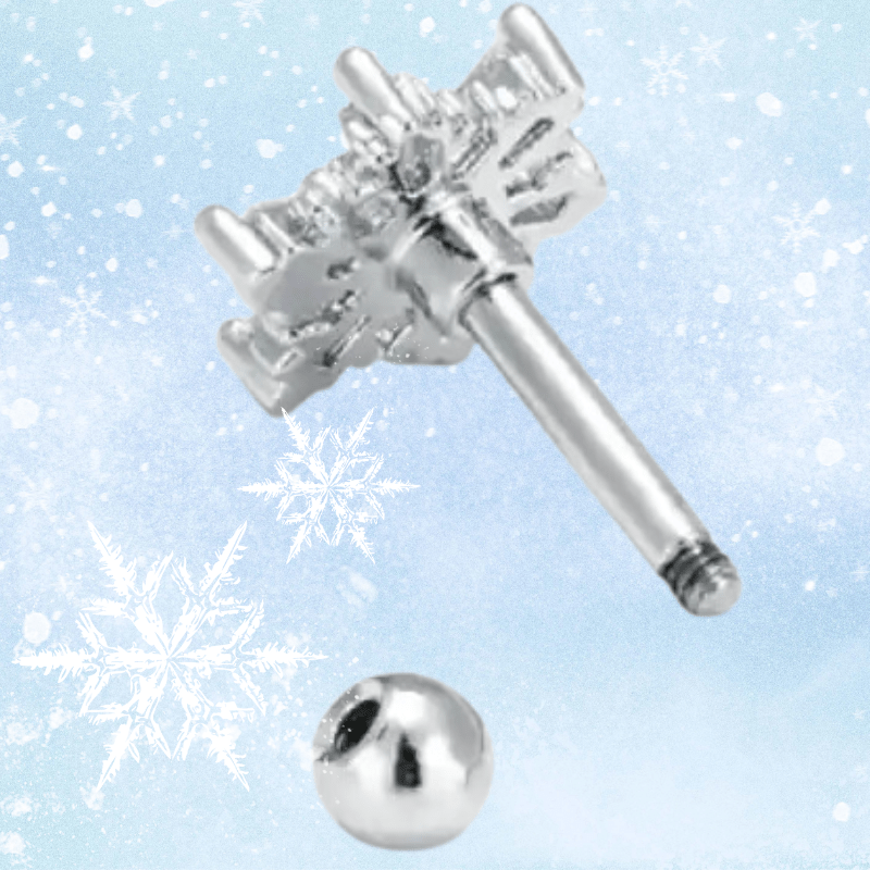 Snowflake Cartilage Earring / Christmas CZ Snowflake-2