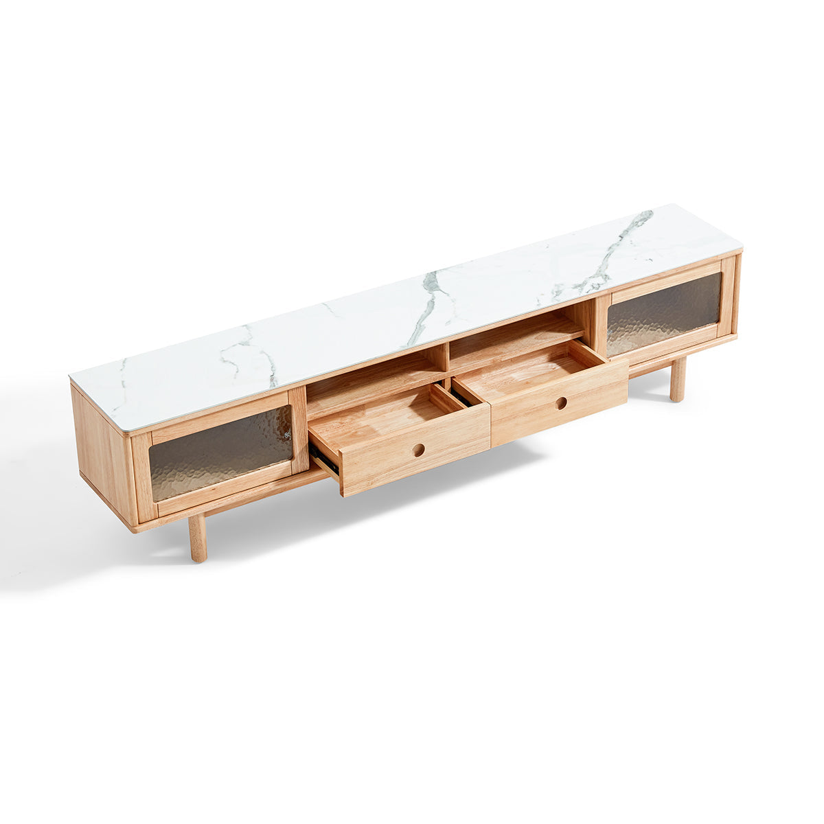 Solid Wood Organic Entertainment Unit TV Console-1