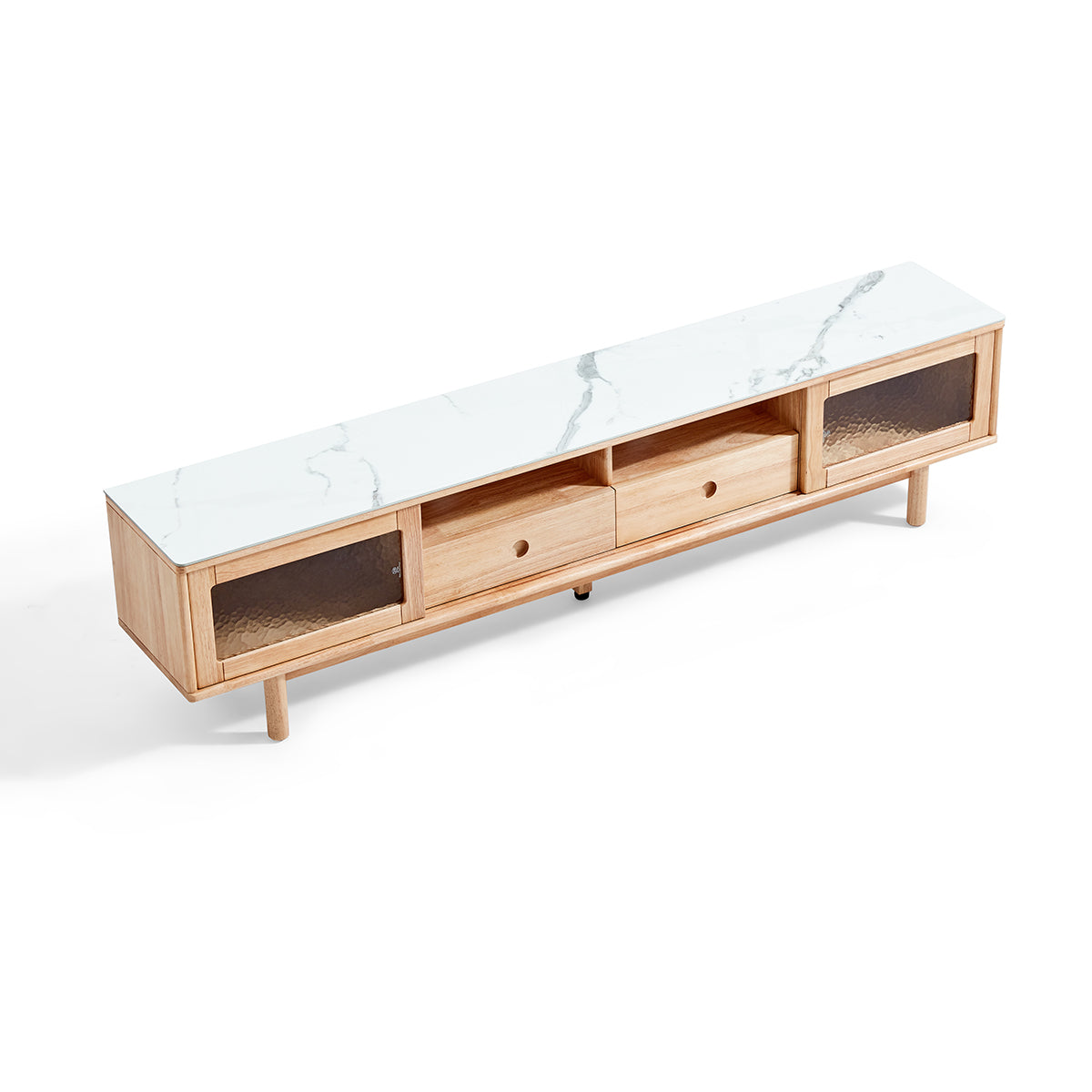 Solid Wood Organic Entertainment Unit TV Console-2