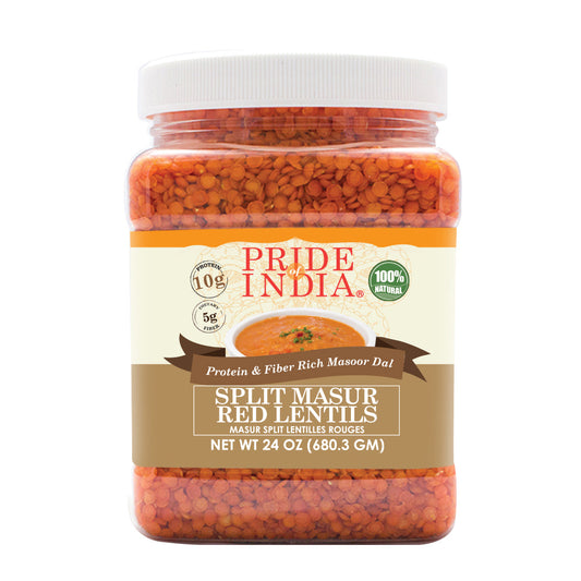 Indian Split Masur Red Lentils - Protein & Fiber Rich Masoor Dal Jar-0