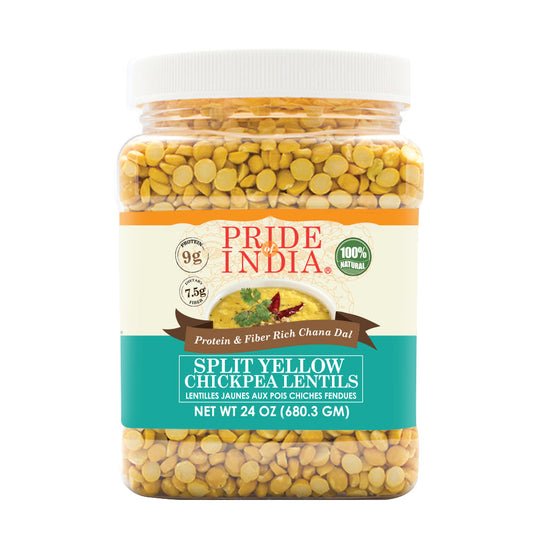 Indian Split Yellow Chickpea Lentils - Protein & Fiber Rich Chana Dal Jar-0