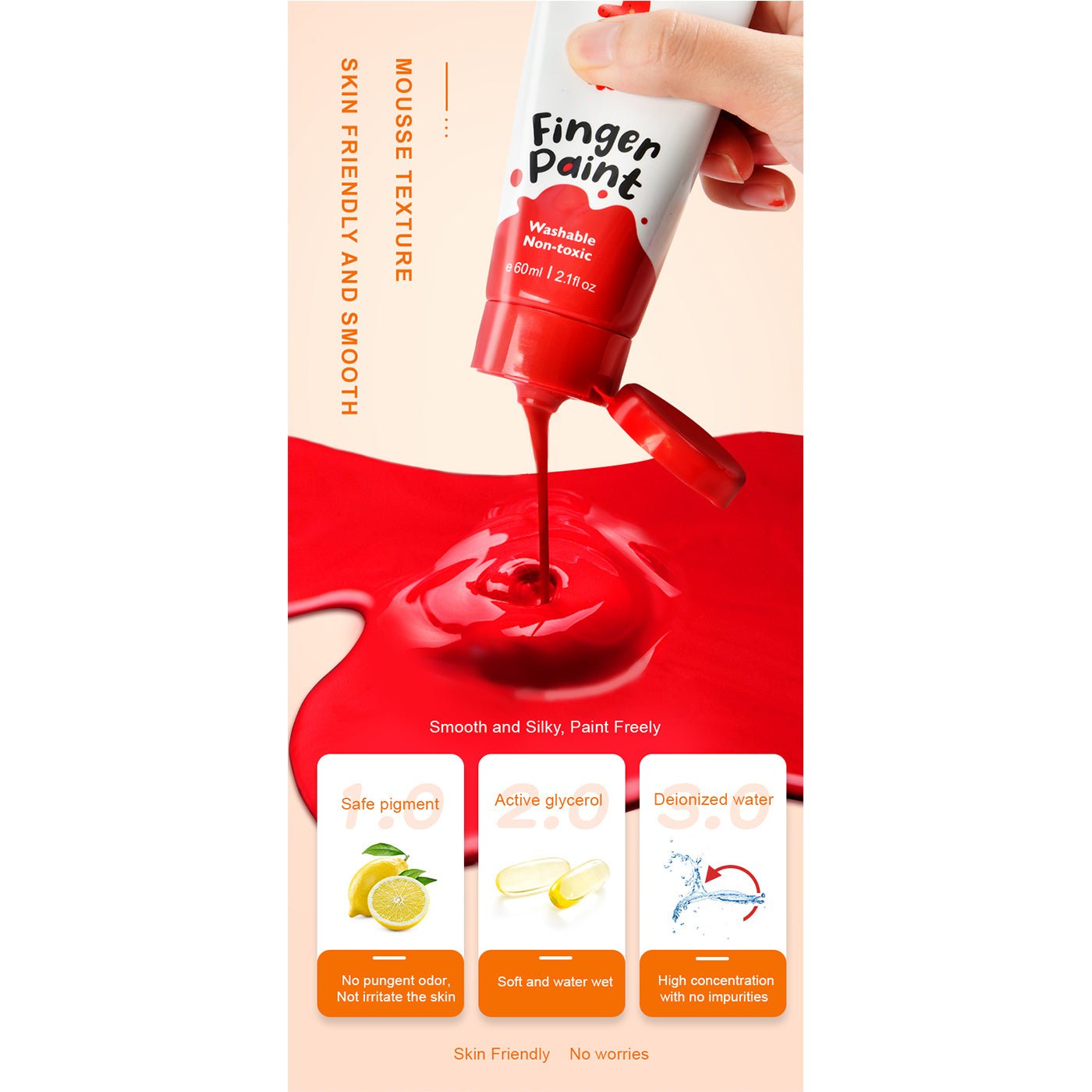 Super Washable Finger Paint 6 Colors-2