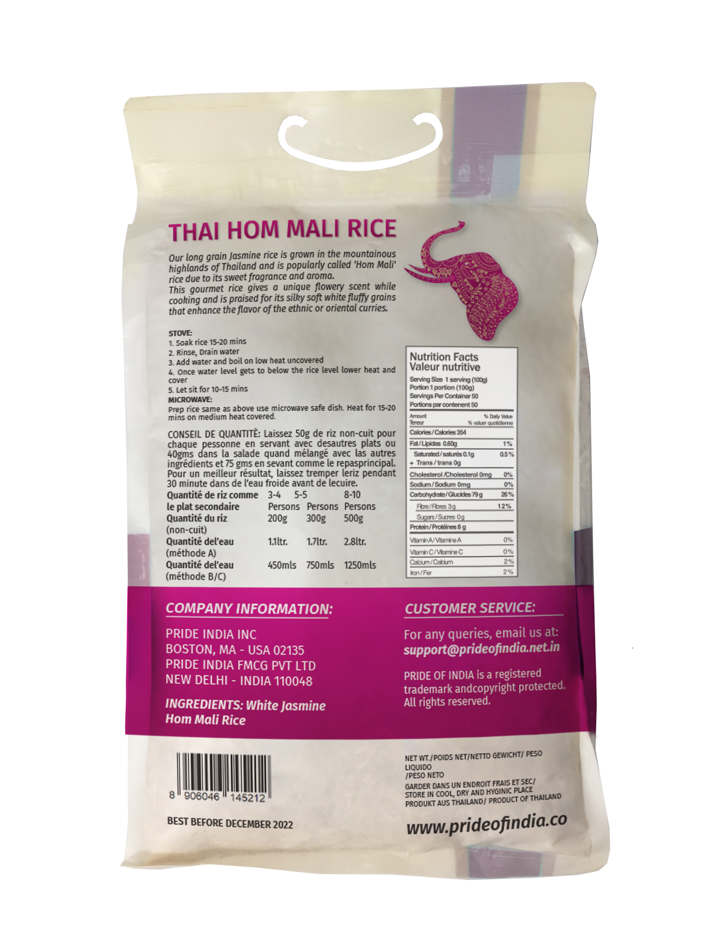 Thai White Jasmine Rice - Hom Mali Fragrant Long Grain Jar-4