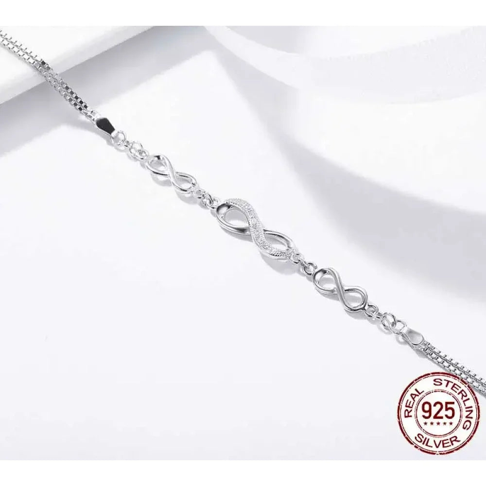 Timeless Infinity - Sterling Silver Bracelet With Sparkling Zirconia