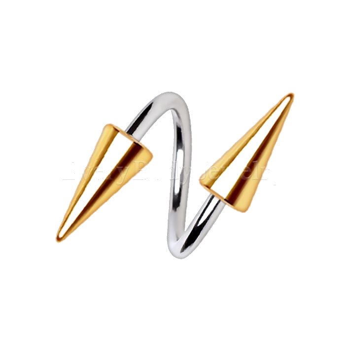 316L Stainless Steel Gold Plated Spike Twist-0