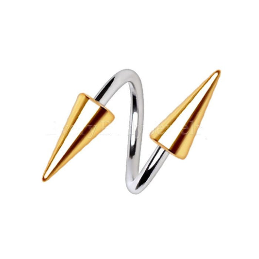316L Stainless Steel Gold Plated Spike Twist-0