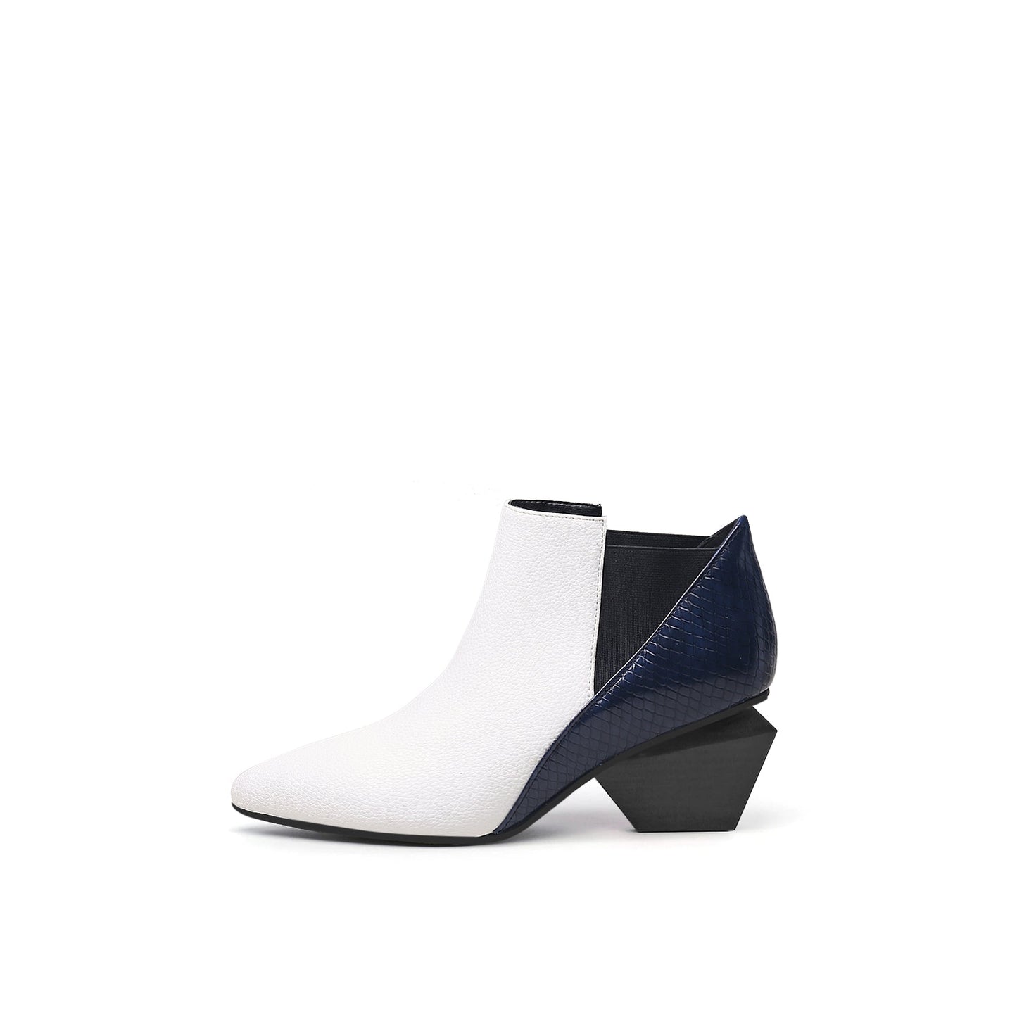 Twist Block Leather Paneled Ankle Boots-6
