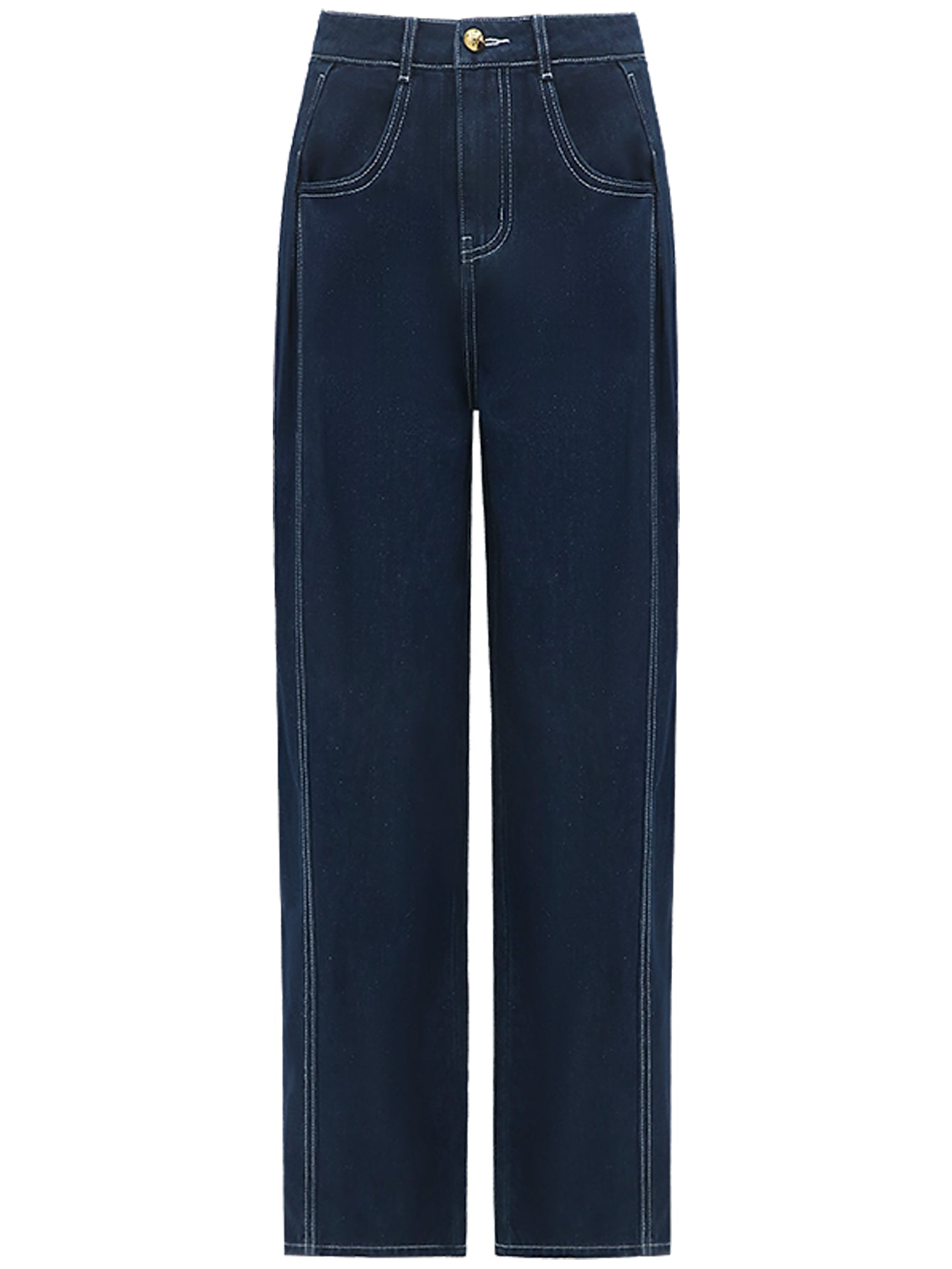 Vintage Dark Blue Straight Cut Jeans-3