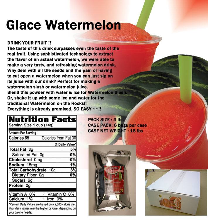 Watermelon 4 in 1 Mix for Bubble Tea, Smoothies, Lattes and Frappes, 3 lbs. Bag (Case 6 x 3 lbs. Bags) - Made in the USA-1