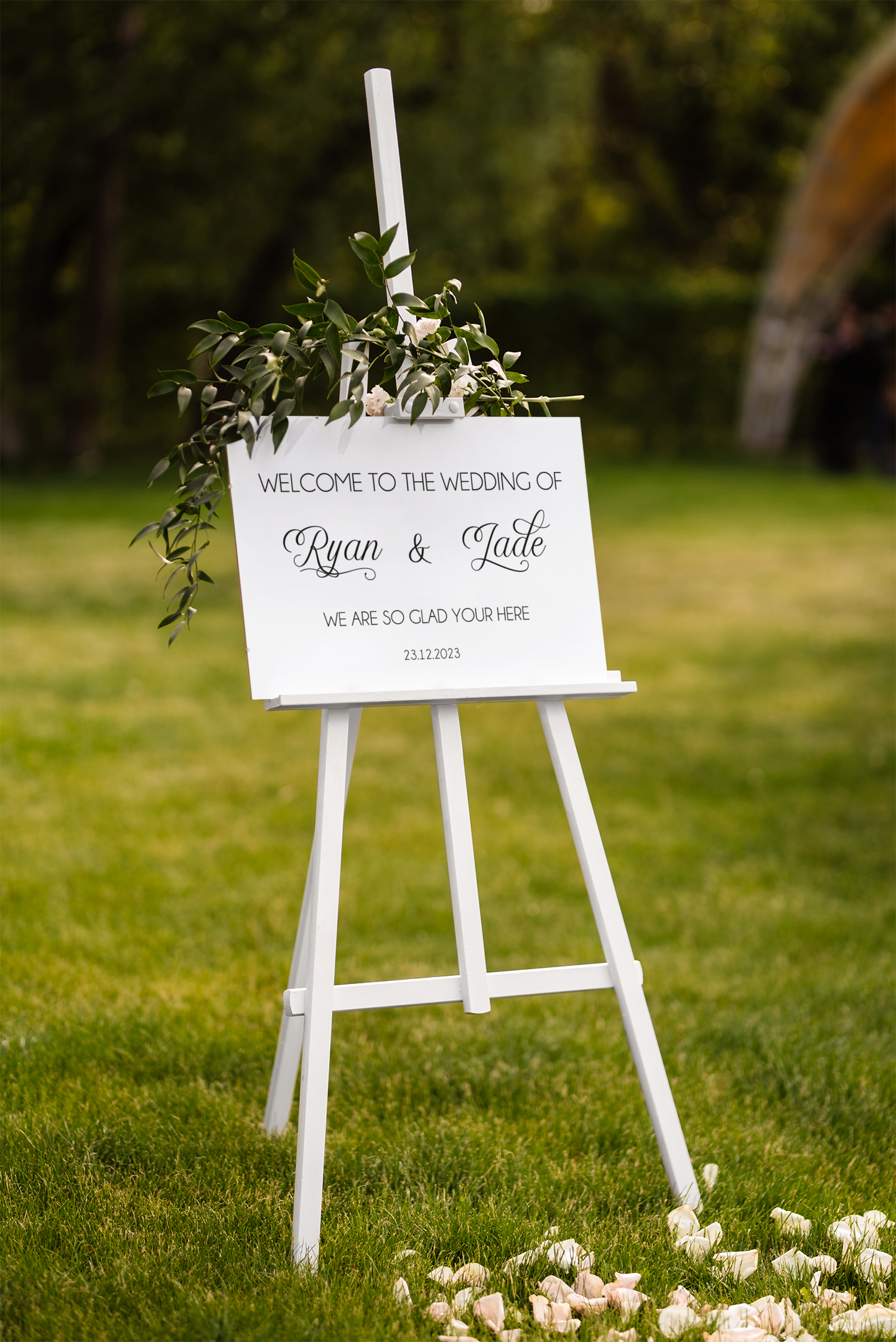 Custom Wedding Vinyl Fancy Decal - Personalised Wedding Sign Vinyl Decal - Assorted Sizes & Colours-1