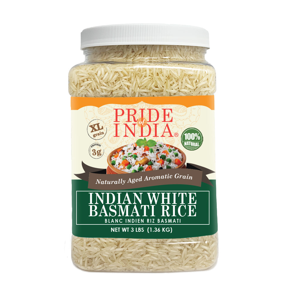 Extra Long Indian White Basmati Rice - Naturally Aged Aromatic Grain Jar-2