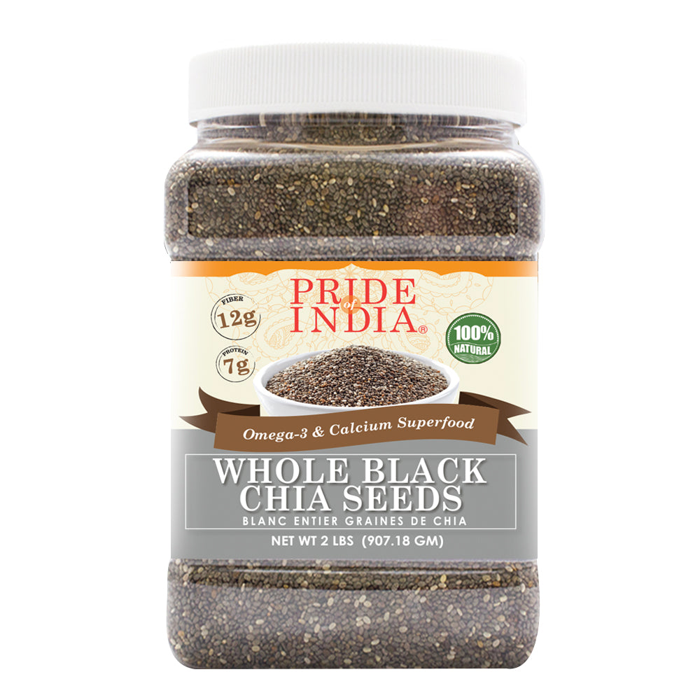 Whole Black Chia Seeds - Omega-3 & Calcium Superfood Jar-2