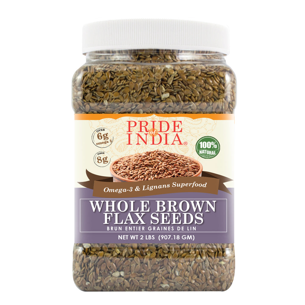 Whole Brown Flax Seeds - Omega-3 & Lignan Superfood Jar-2