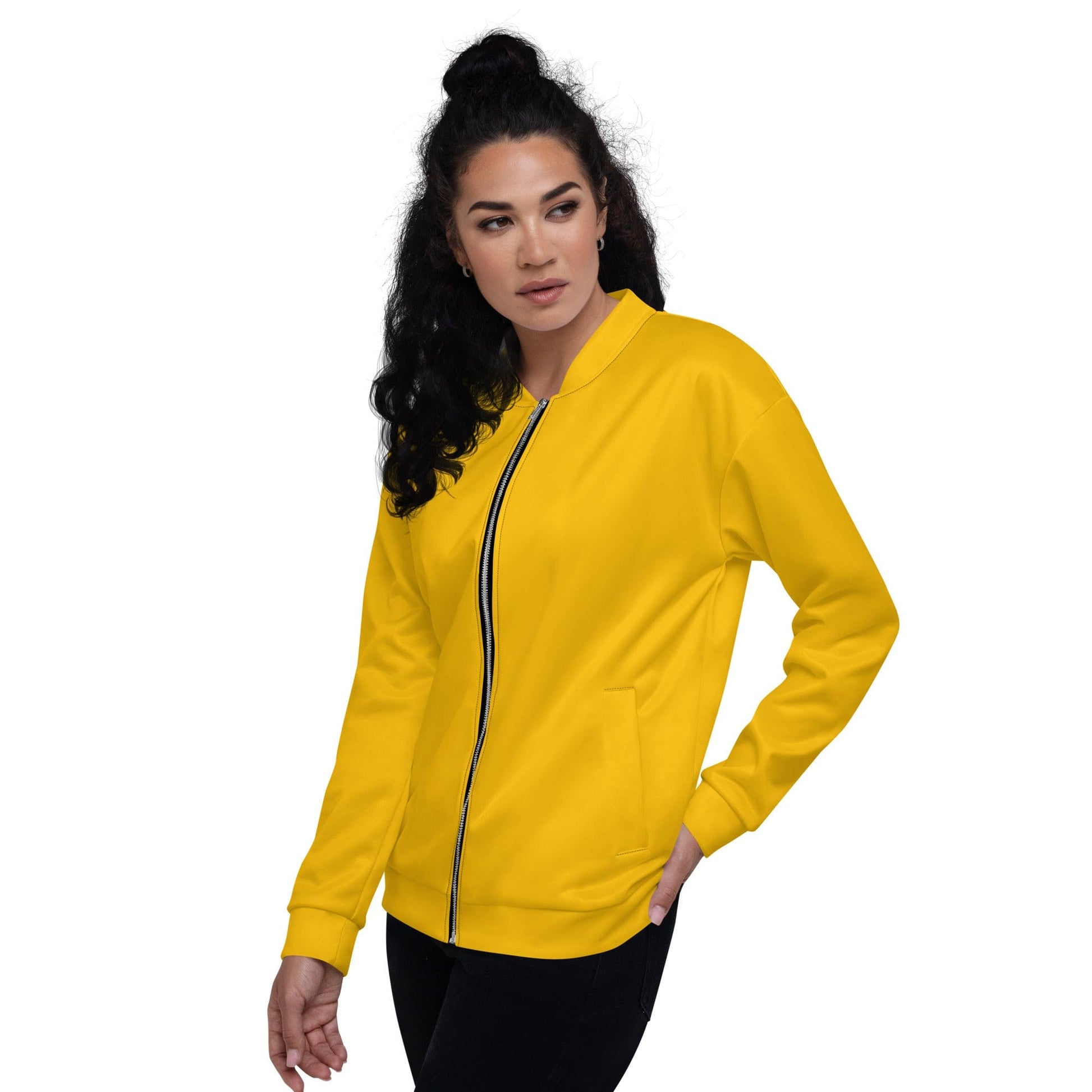 Womens Bomber Jacket - Golden Yellow-3