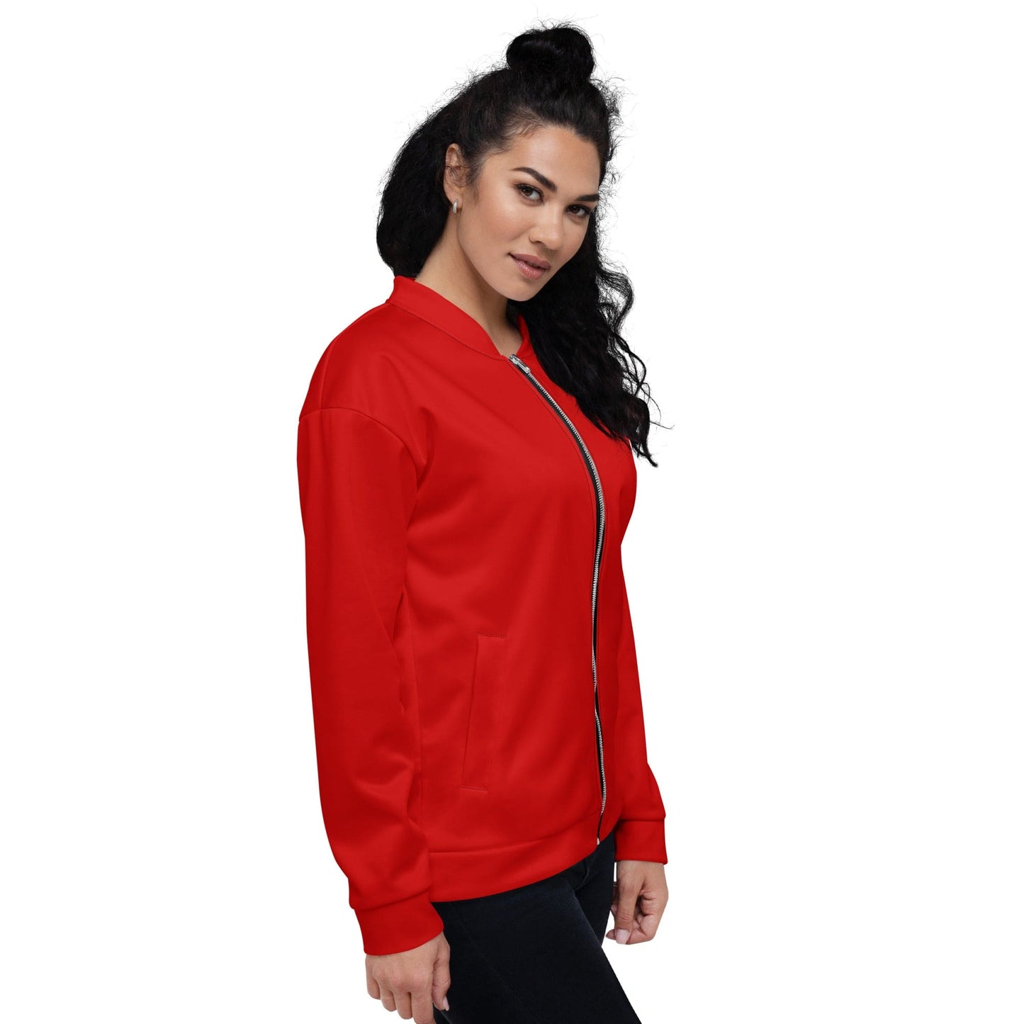 Womens Bomber Jacket - Red-2