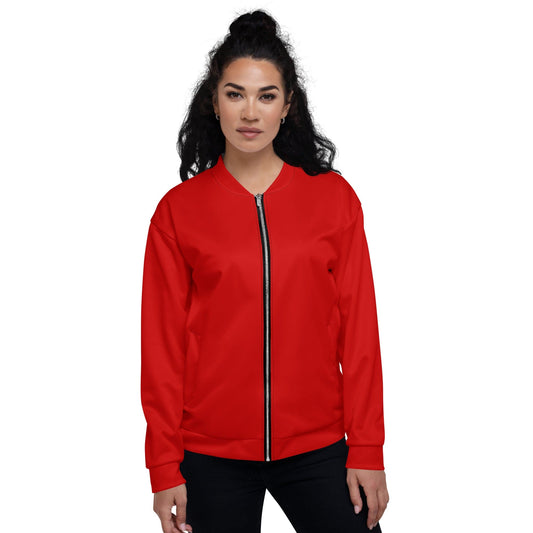 Womens Bomber Jacket - Red-0