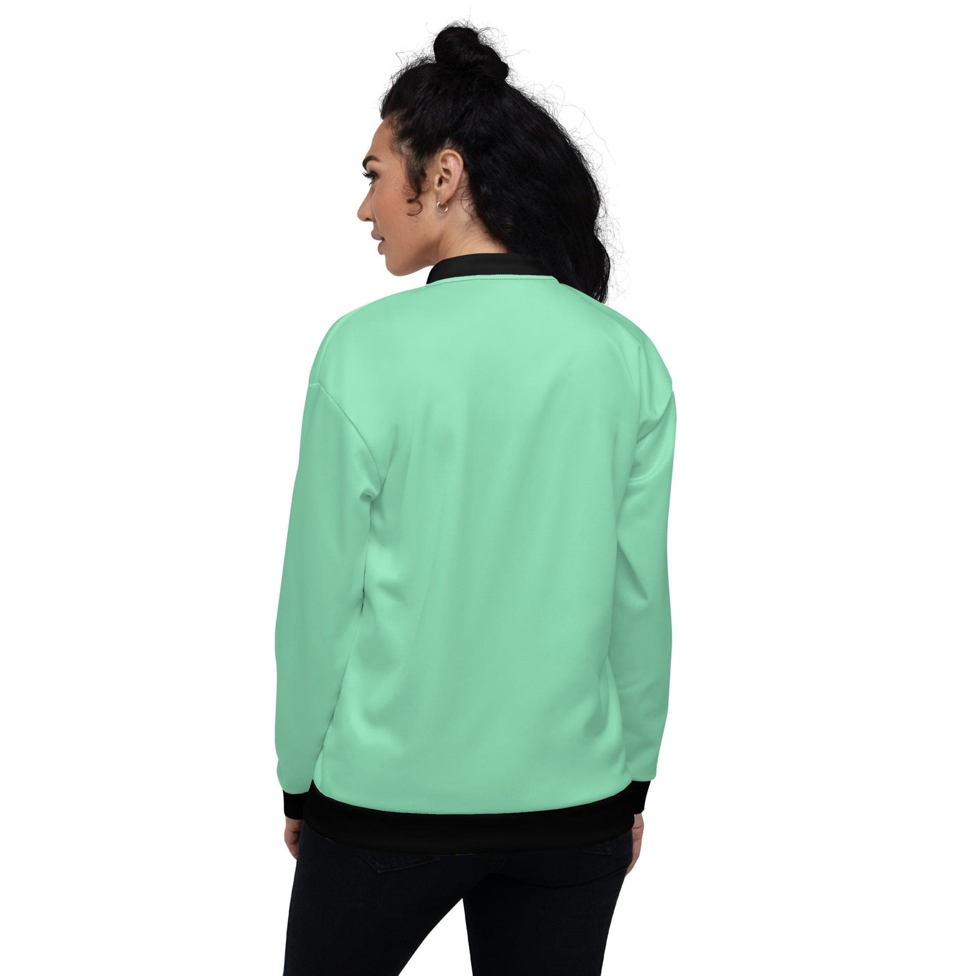 Womens Bomber Jacket - Seafoam Green-1