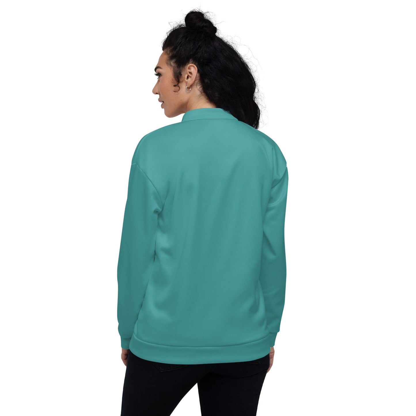 Womens Bomber Jacket - Teal Green-1