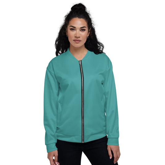 Womens Bomber Jacket - Teal Green-0
