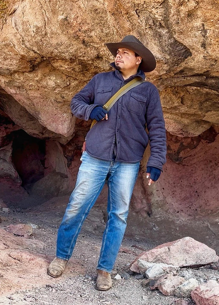 Men's Warm Sherpa Lined Fleece Shirt Jacket-1