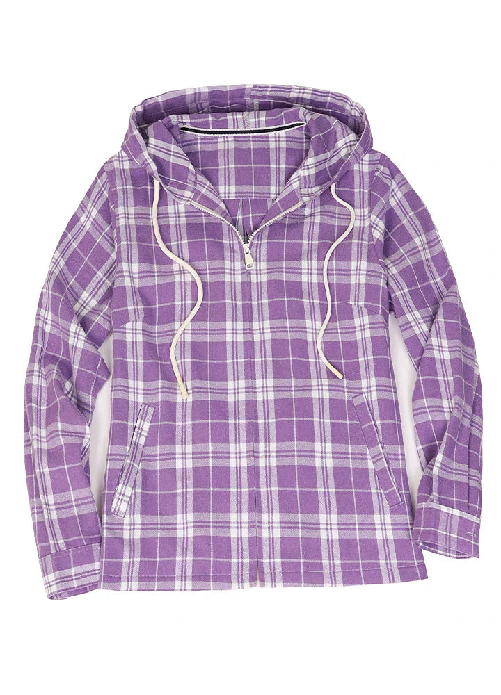 Women's Flower Whisperer Midweight Flannel Hooded Shirt-3