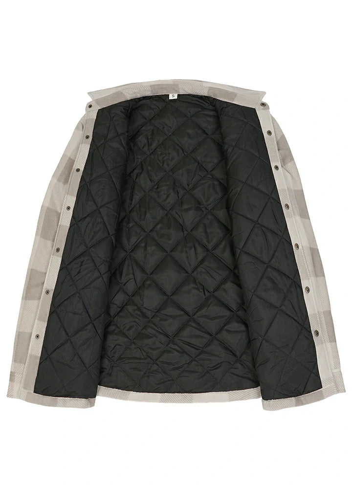 Men's Quilted Lined Snap Button Shirt Jacket-2