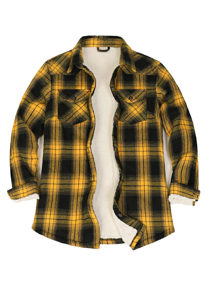 Women's Sherpa Lined Flannel Shirt Jacket, Button Down-13