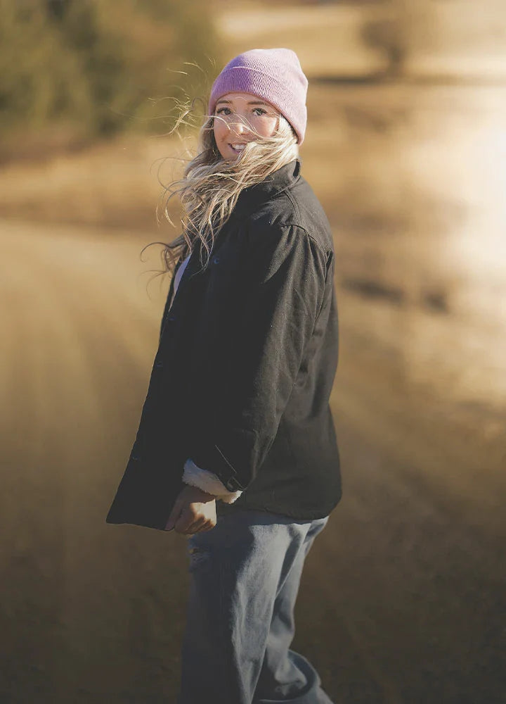 Women's Sherpa Lined Flannel Shirt Jacket, Button Down-4