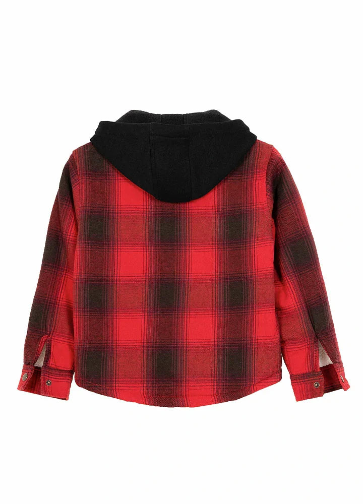 Kids Matching Family Red Plaid Flannel Shirt-1