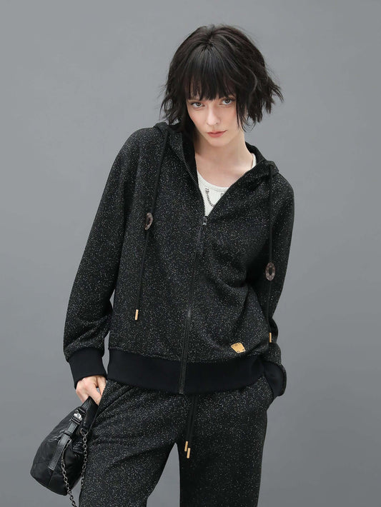 Zip-Through Black Hooded Jacket-0